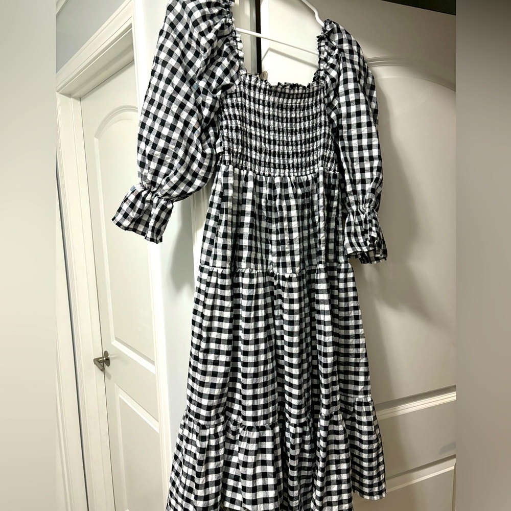 Long sleeve plaid dress size L